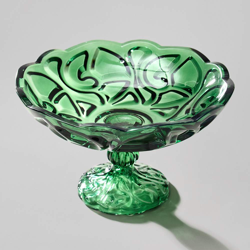 LEFARD Блюдо 695-077 Elegia Emerald д/конфет и фруктов на ножке 29х18,5см