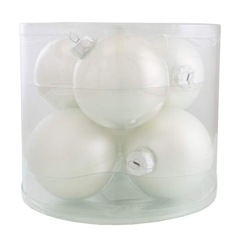 DECOLINE Набор шаров 100мм/6шт белый E11707A-10 (стекло)