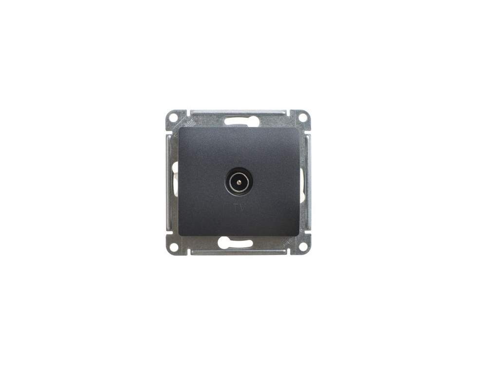 Розетка SE Glossa  Графит  TV проходная 4DB  GSL001392