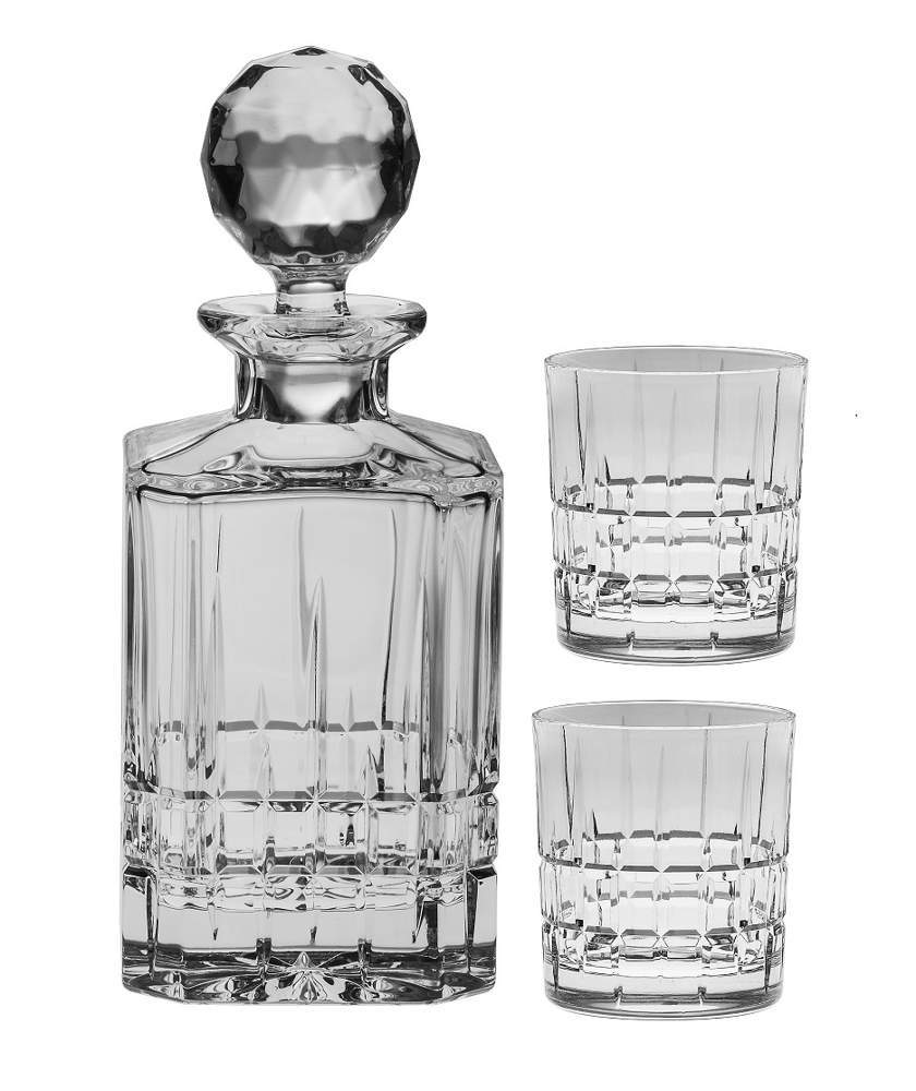 CRYSTAL BOHEMIA Набор Dover д/виски (штоф 800мл+2стакана 320мл) БПХ1011