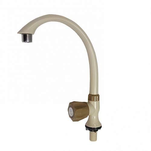 Кран Brimix на одну воду пластик.высокий гусак, беж. 607