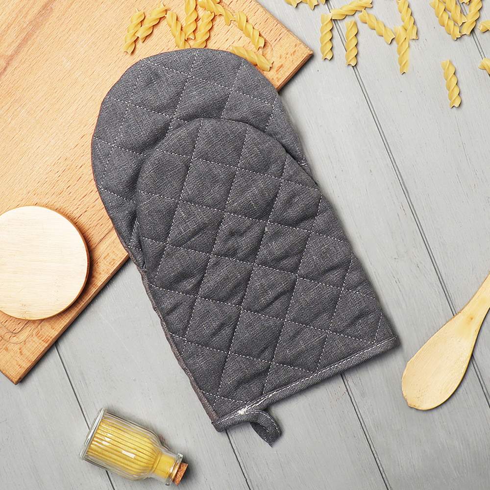 ЭТЕЛЬ Eco Варежка-прихватка 15х28см Light grey 100% лен 245г/м2 10245288