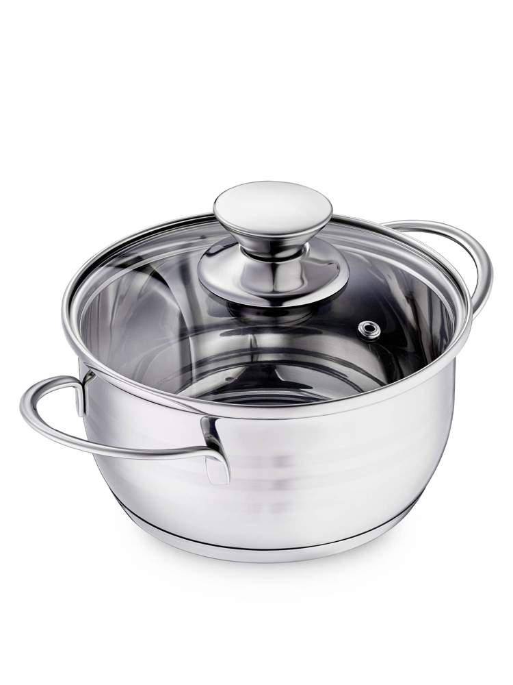 REGENT INOX Linea Bimbo Vitro Кастрюля (мини) 1,0л 14х7см с крышкой нерж.сталь 93-BIMv-03