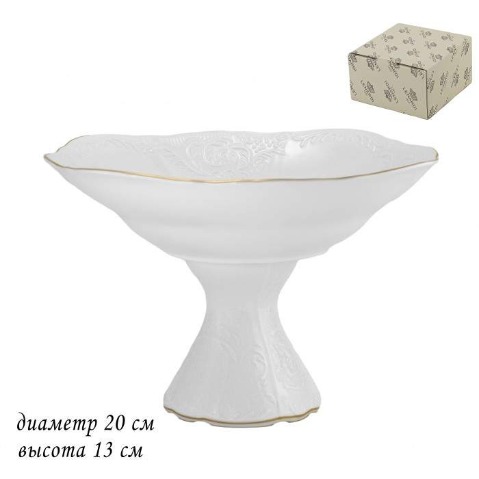 LENARDI Maria Gold Конфетница 226-095 d20см/h13см на ножке 