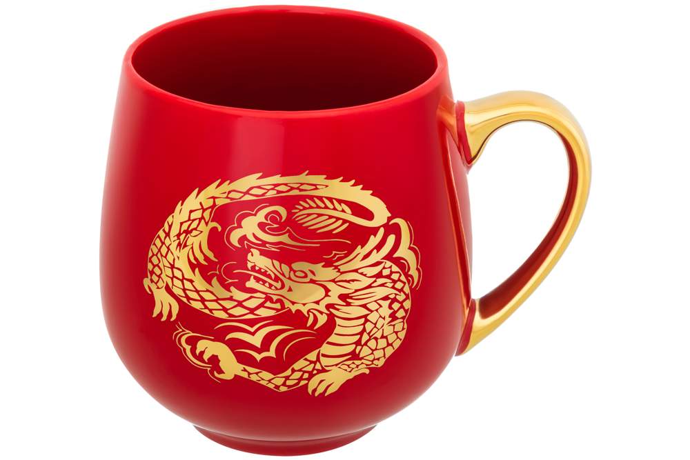 ELAN GALLERY Кружка 880182 Золотой дракон на красном 530мл 13,5х10,5х10,7