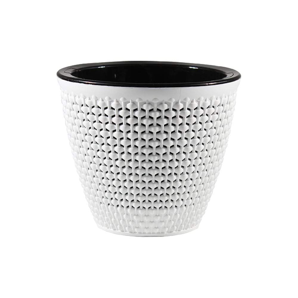 Горшок  Ротанг  1,6л  белый/черный  КШ-6474