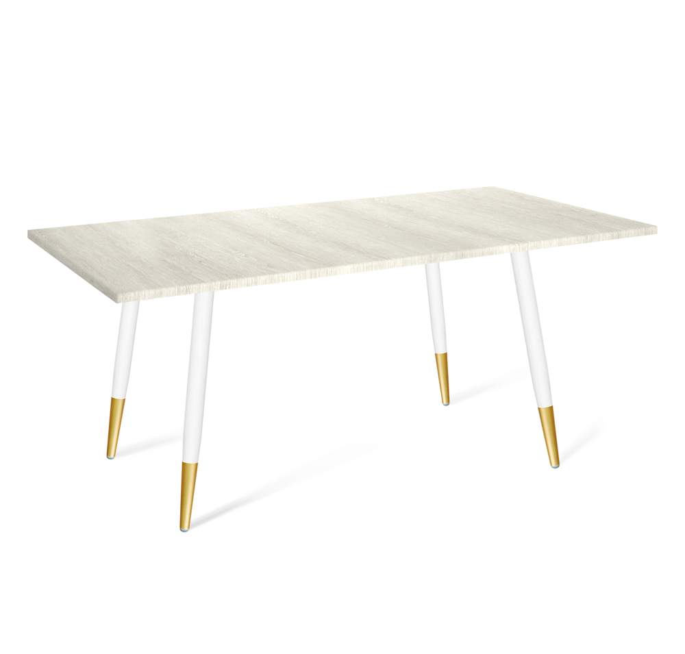 Стол Sheffilton SHT-TU 14/120/80 МДФ основ. белый муар/золото, столешница Онтарио SHT-T126