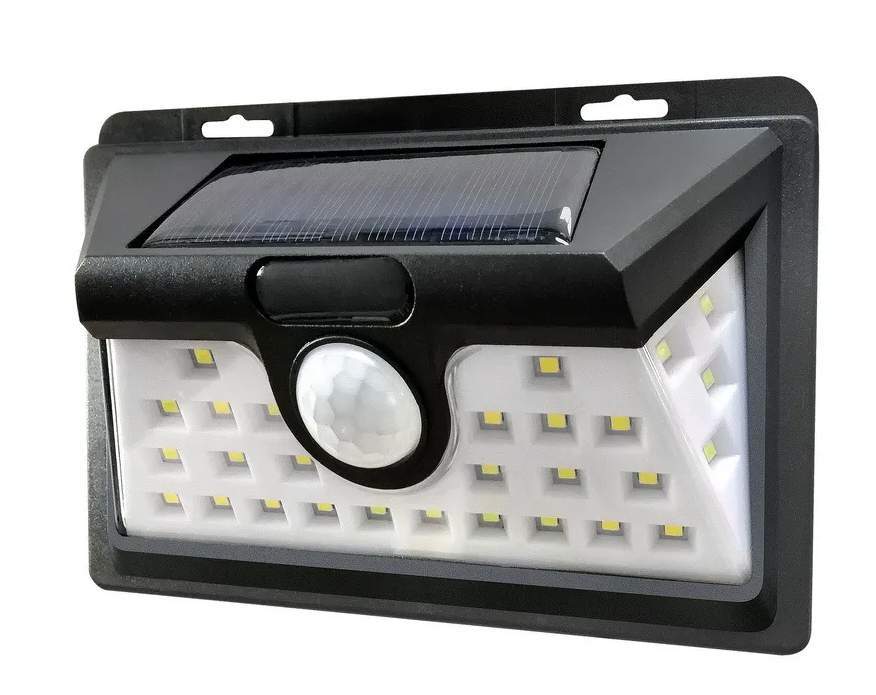 Светильник SBF-63-MS настенный на солнеч.батареях 24 LED черный