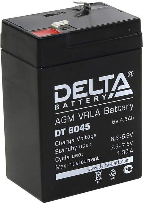 Аккумулятор DELTA DT6045  6V/4.5 Ah  