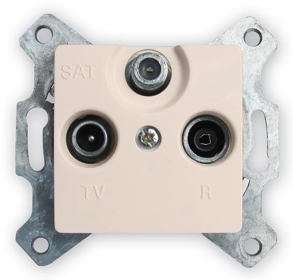 Розетка CARIVA TV-FM-SAT проходная крем  773736