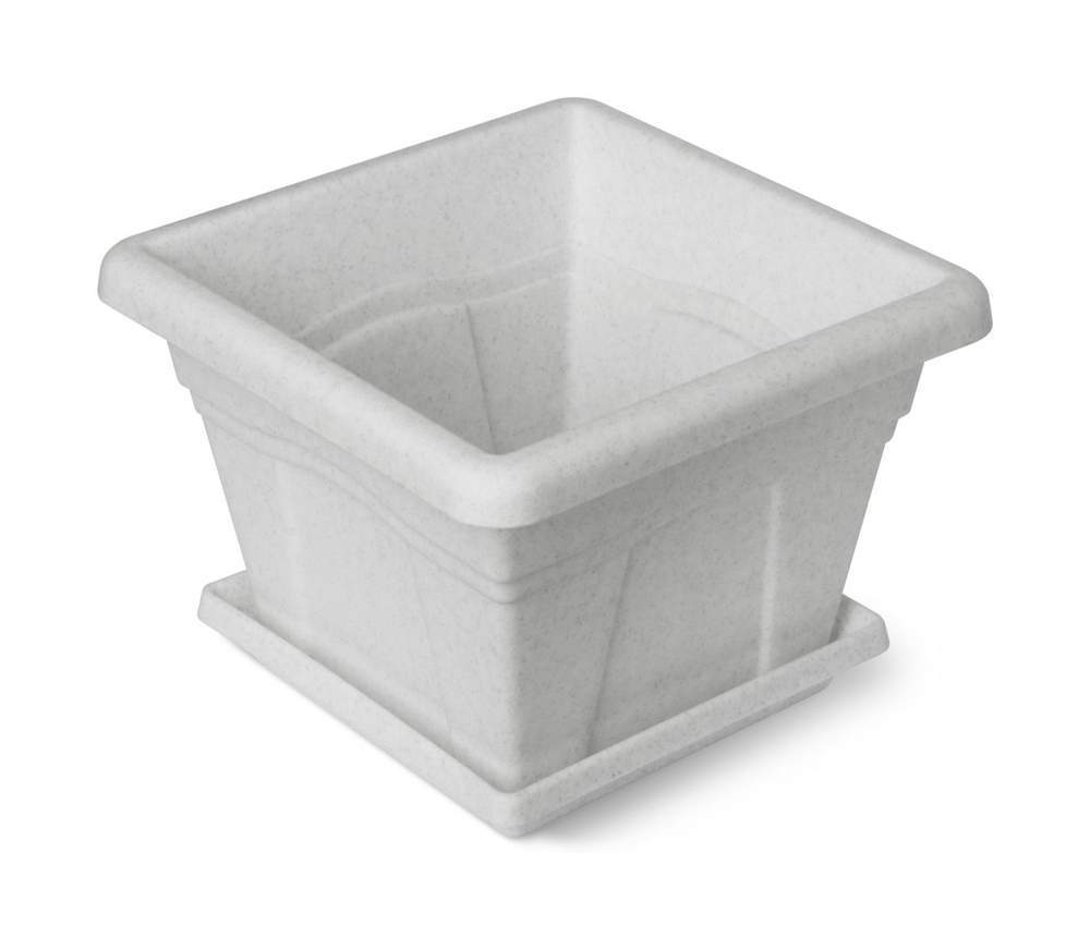 Кашпо  Квадро  20х20см  2,9л  мрамор  С162М