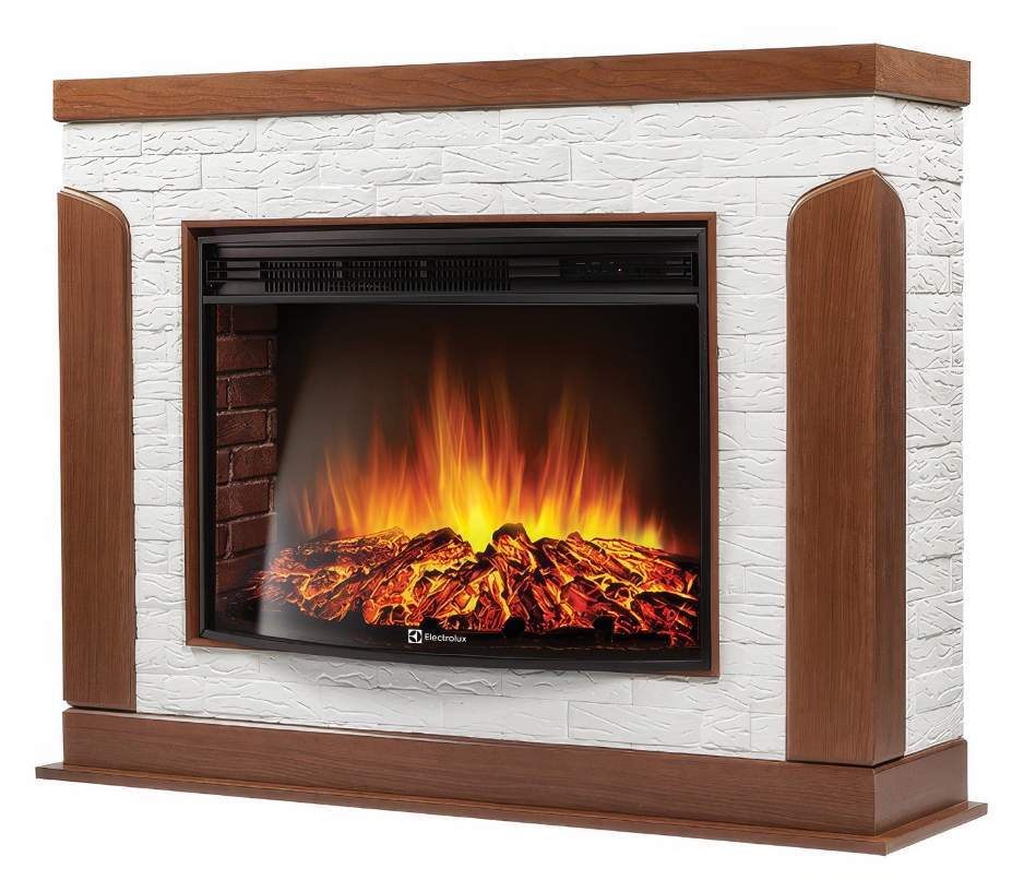 Портал Firelight Prestigio 30 Камень белый шпон дуб