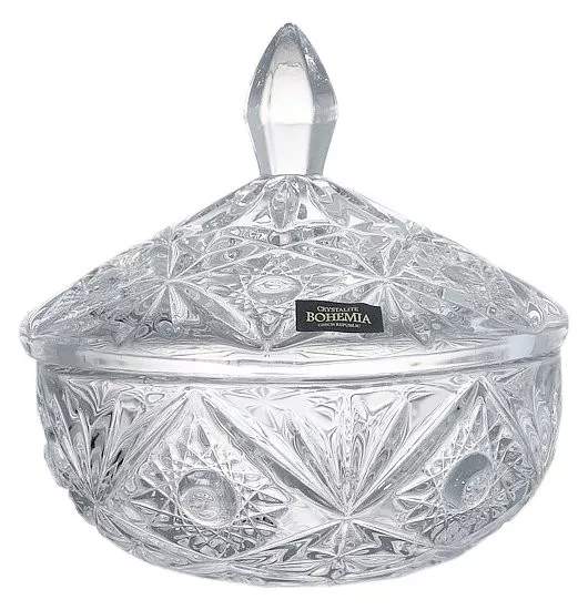 CRYSTALITE BOHEMIA Ваза Miranda 15см д/конфет с крышкой стекло 19089