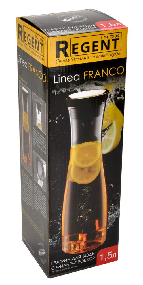 REGENT INOX Linea Franco Графин 1500мл с фильтр-пробкой 93-FR-BR-01-1500  