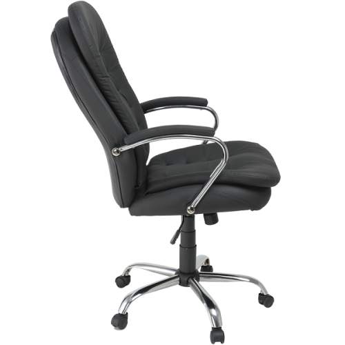 Кресло Пилот Люкс(Ткань Velur v.34(черный.) ТГ,крест.Альфа (700)softBLСН-4,ролик обрез.(Мах 120 кг)