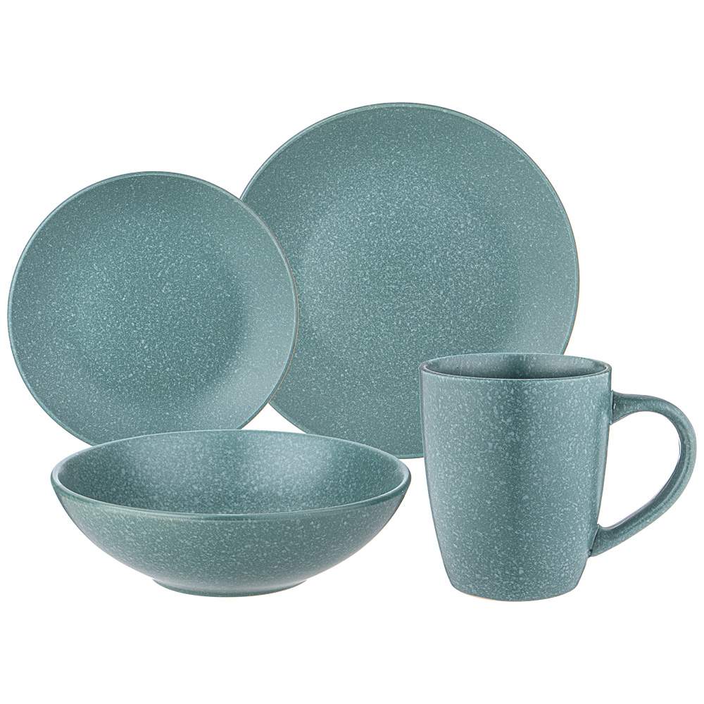 BRONCO Набор обеденный 577-190 Moments зеленый на 4 персоны 16 предметов 