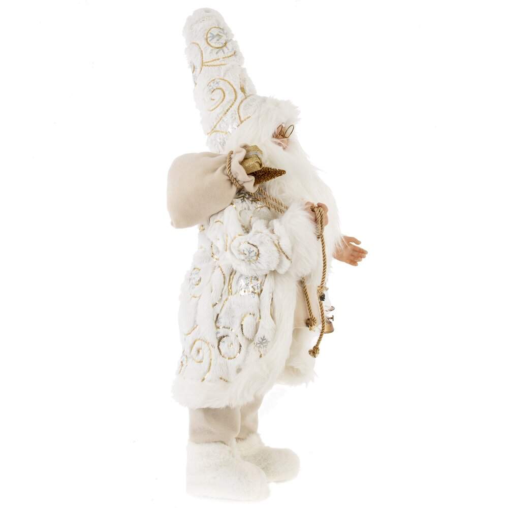 REMECO COLLECTION Дед Мороз 763902 белый/бежевый/золото 34х21х66/90см