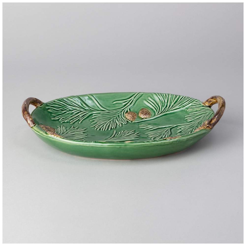 LEFARD Green Pine Блюдо 145-200 овальное с ручками керамика 28,2х19х5см
