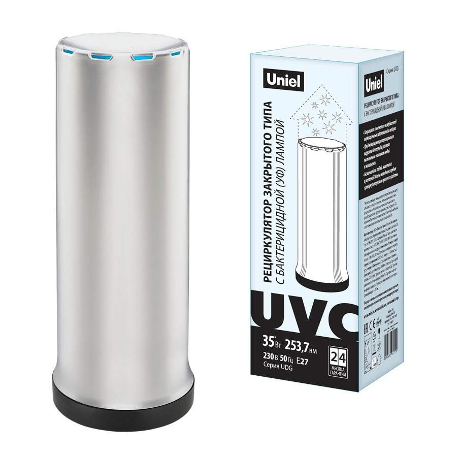 Рециркулятор UDG-T30A UVCB WHITE/BLACK с бакт.лампой Е27 UL-00007697