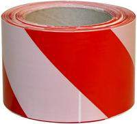 Лента сигнальная для ограждений 75х200м полимерная бело-красная неклейкая  TWM003T