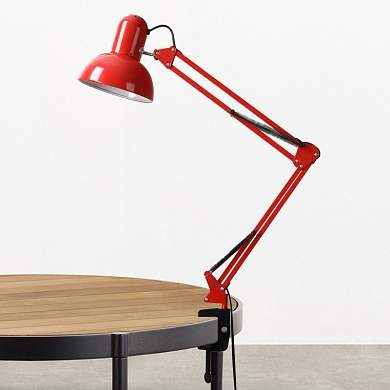 Св-к настольный MRC-101 E27 60W красная, на струбцине, MRE19