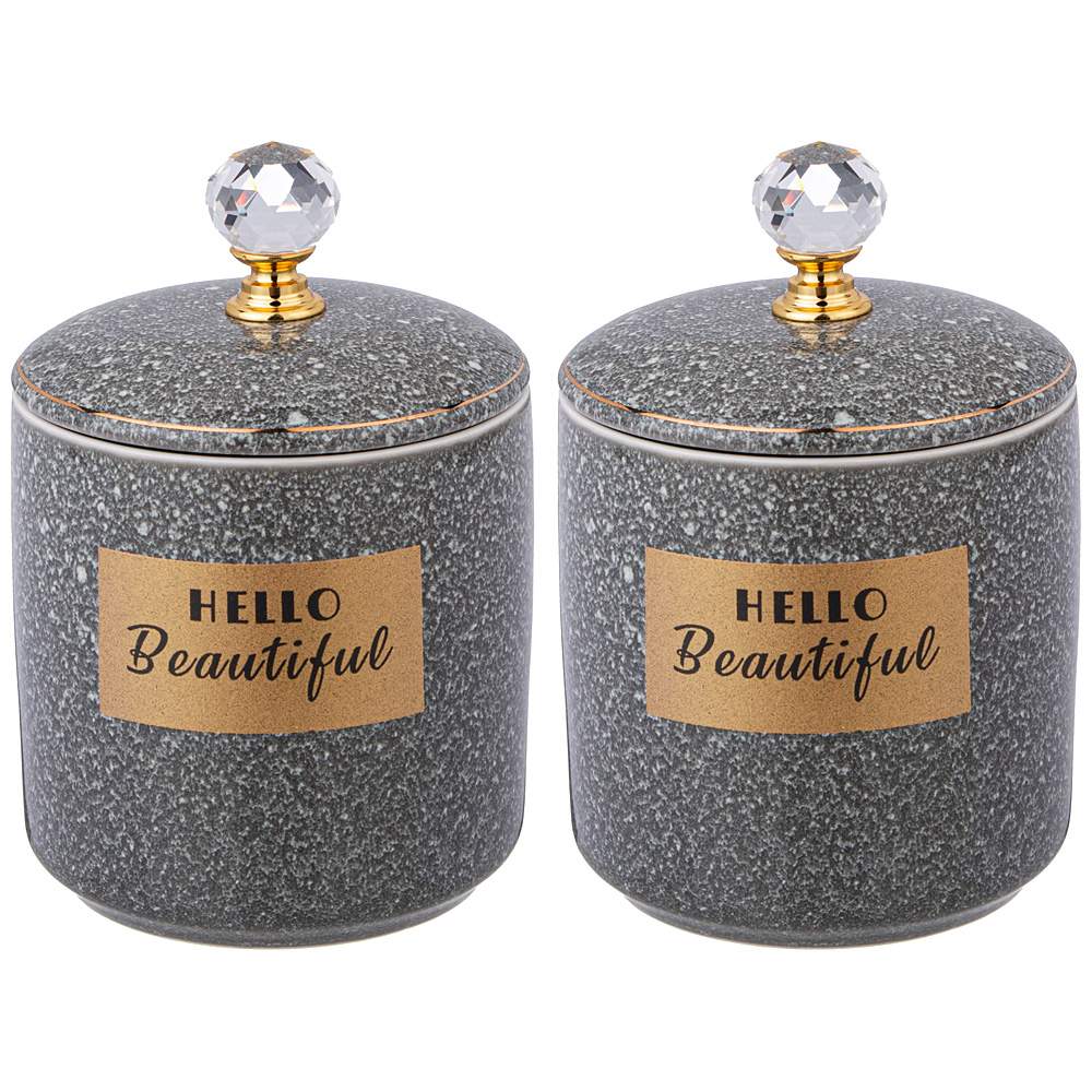 LEFARD Набор банок 42-519 Grain серый д/сыпучих 2шт 250мл 12,5х8см