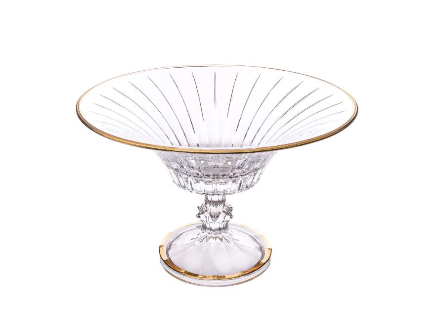AS CRYSTAL Ваза Timeless Gold 35см д/конфет и фруктов эко-хрусталь 68373 (RCR NG Nano Glass) 