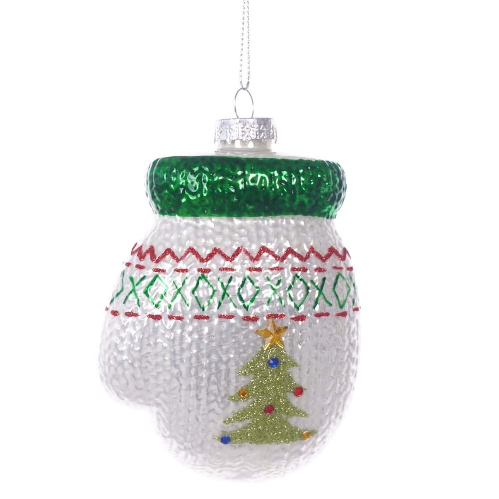 REMECO COLLECTION Игрушка елочная 826396 Варежка зеленый 7,5х4х12см (стекло)  