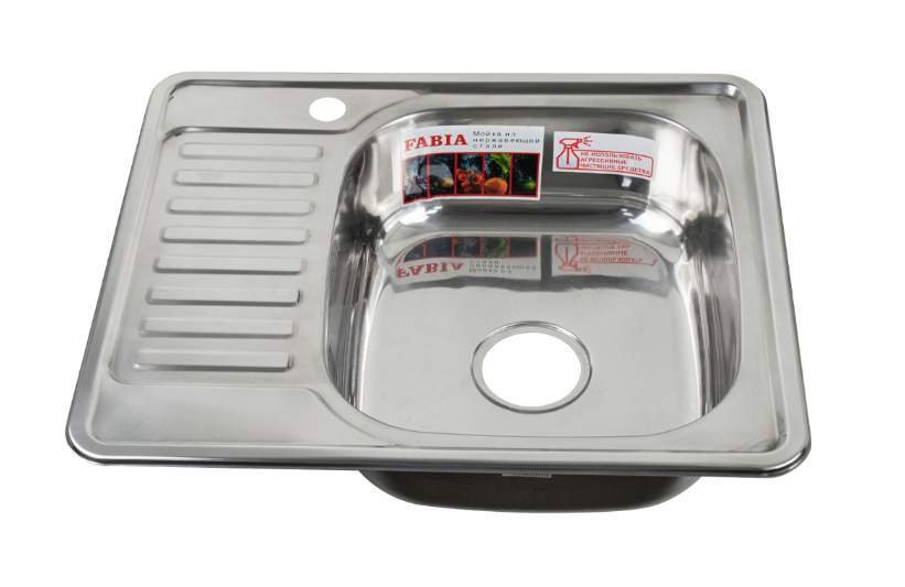 Мойка FABIA врезная 580х480  0,6мм глуб.16см правая 58486R
