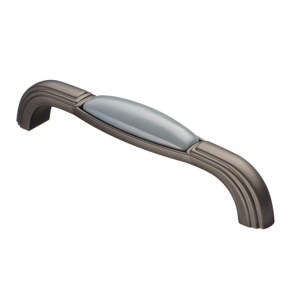 Ручка-скоба  SF14-12-128GR с фарфором  серый  128мм