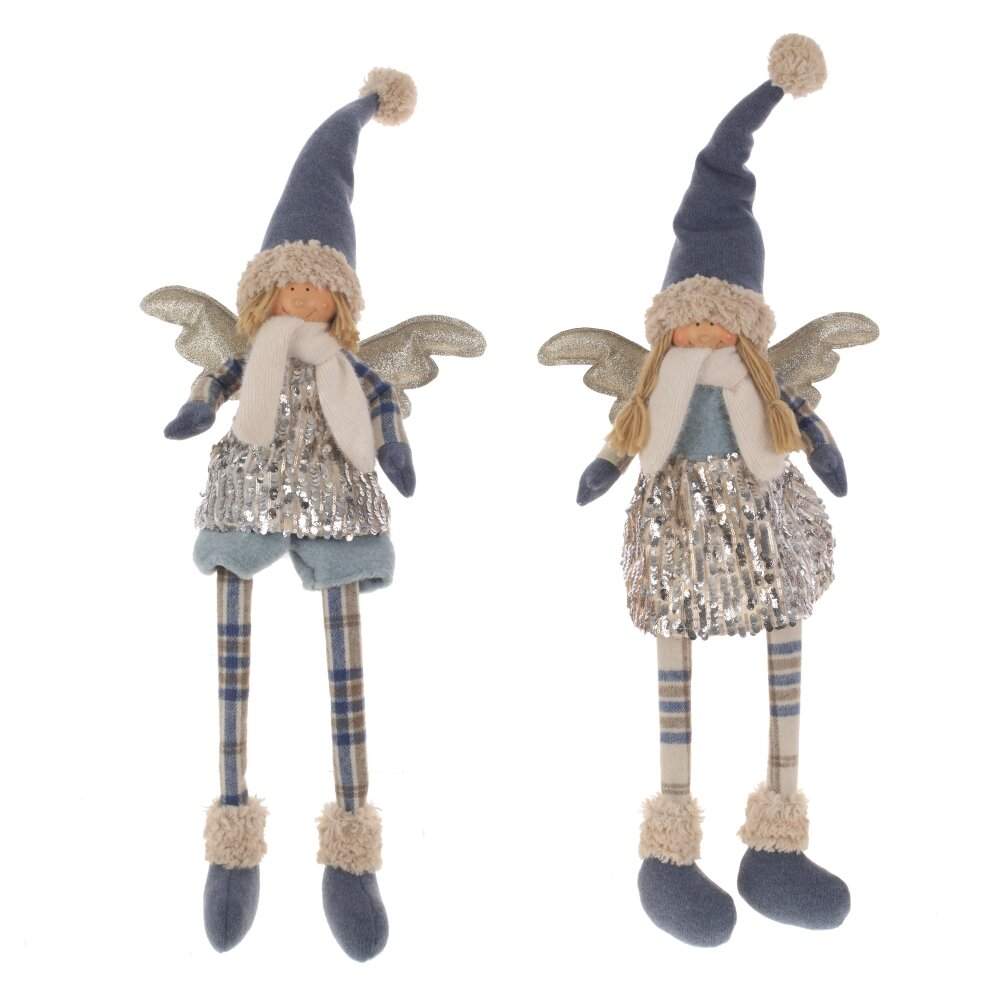 REMECO COLLECTION Игрушка набивная 761854 Ангел Мальчик/Девочка синий/серебро 30х11х44см 2 вида