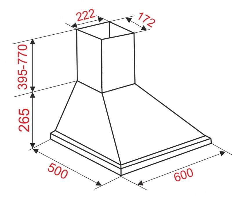 Кухонный воздухоочиститель ATLAN 3503 R  60см  black  1030м3/ч