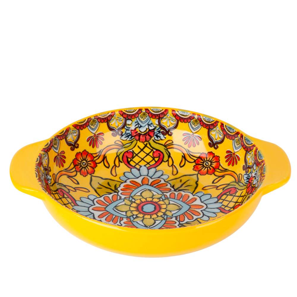 NOUVELLE HOME Arabesque желтый Салатник 0860112 с ручками 1200мл 25х20,5х6см