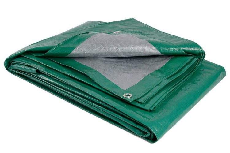 Тент тарпаулин зеленый/серебро 120гр/м2  10х12м