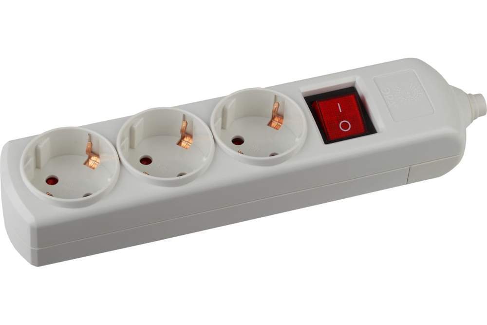 K-3es ЭРА Колодка 3 гнезда,заземление,выкл.   С0045322