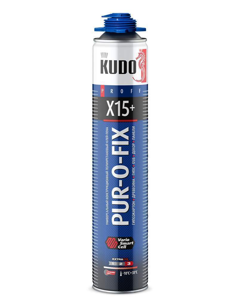 Клей-Пена Кудо универс.конструкционный проф. KUDO PUR-O-FIX X15+Super Fix 1000м