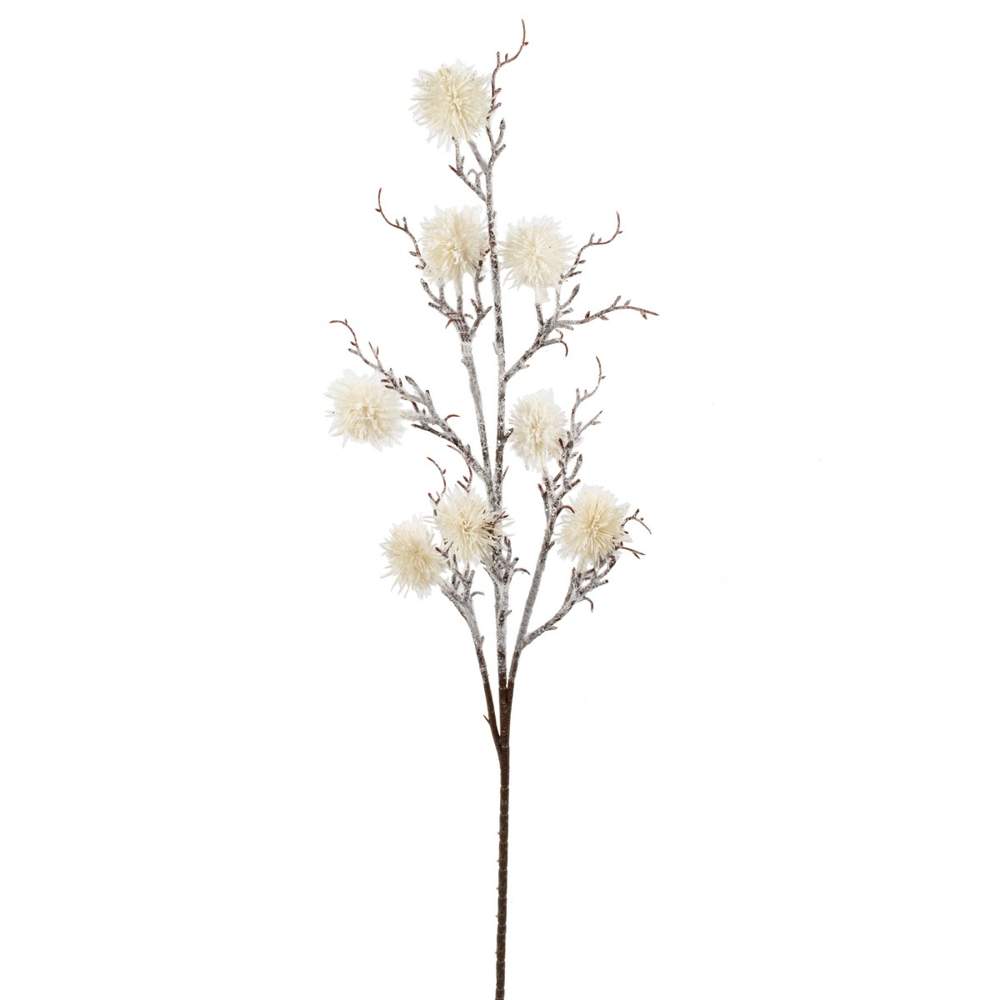 DECOLINE Ветка декоративная YF24-859A2 заснеженная 73см белый 