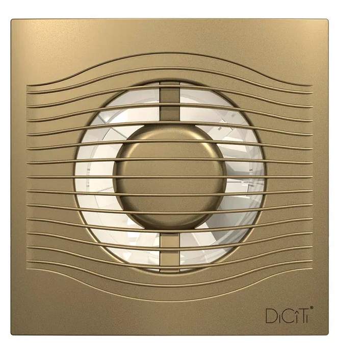 Вентилятор  SLIM 4C  champagne осевой вытяжной с обратным клапаном D100  DiCiTi