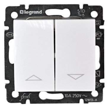 Выключатель VALENA  жалюзийный  белый  774414 (без фиксации)