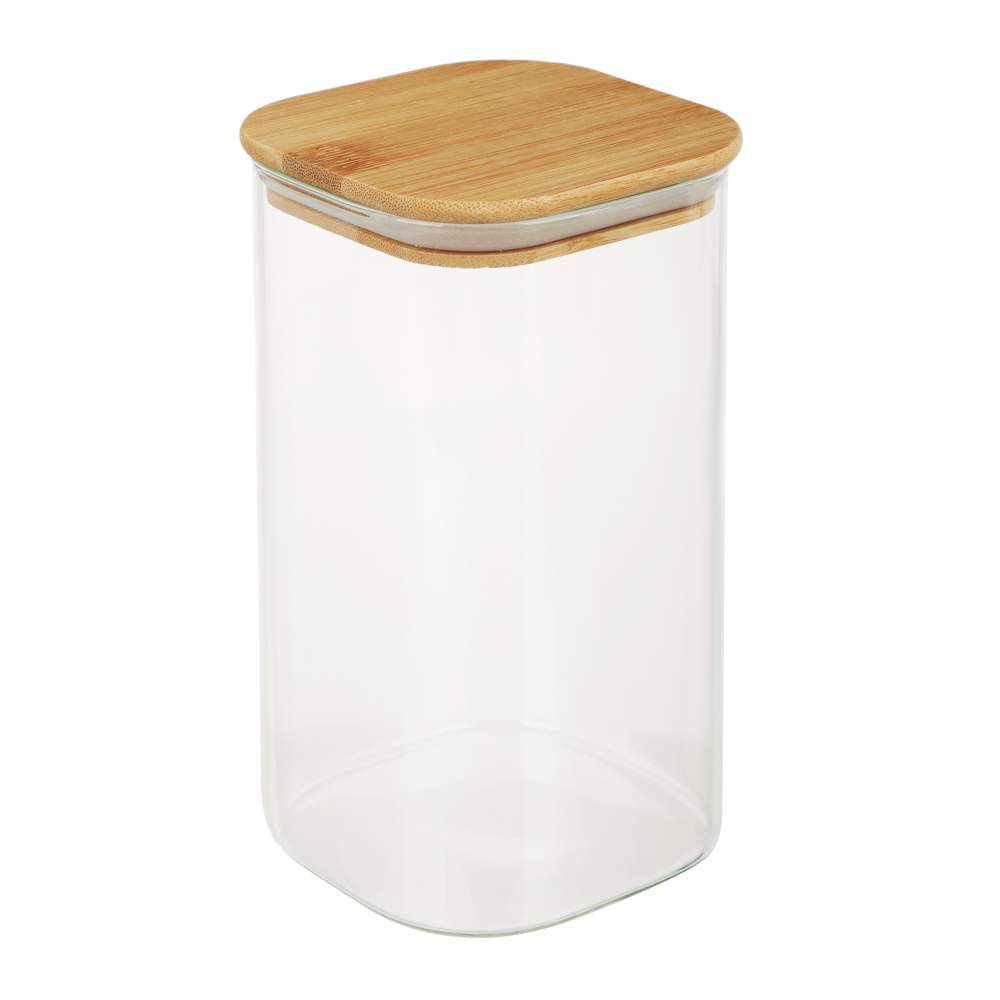 VETTA Банка 828-003 Эко Вуд д/сыпучих 1300мл стекло/бамбук 185x100x100мм  