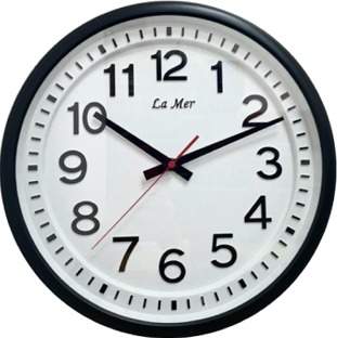 LA MER Часы GD361 черный 340x340x50мм плавный ход пластик 