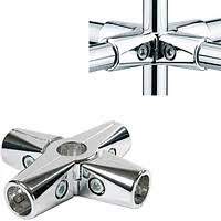 UNО 24/R-45 Соединитель 6-ти труб усиленный  хром