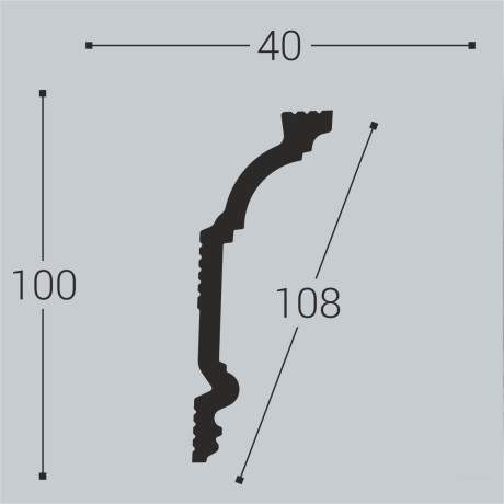 Карниз XPS BD К 3 (100*40)/10