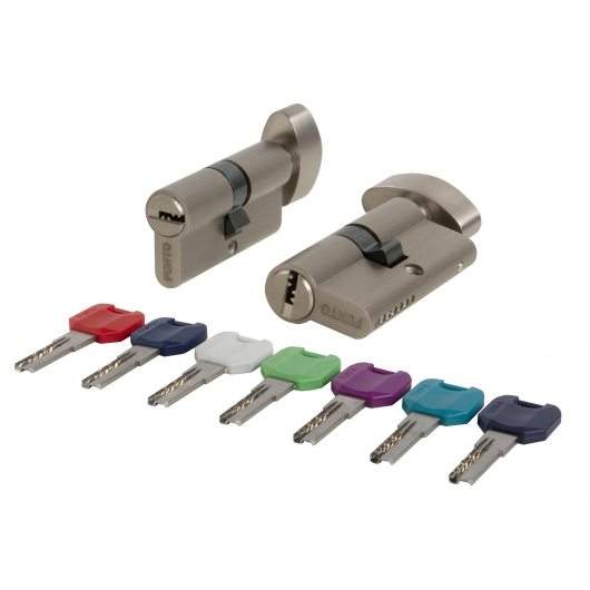 Ц.М. MaxPro7002Knob80mm (35+10+35) SN никель  7кл. с вертушкой