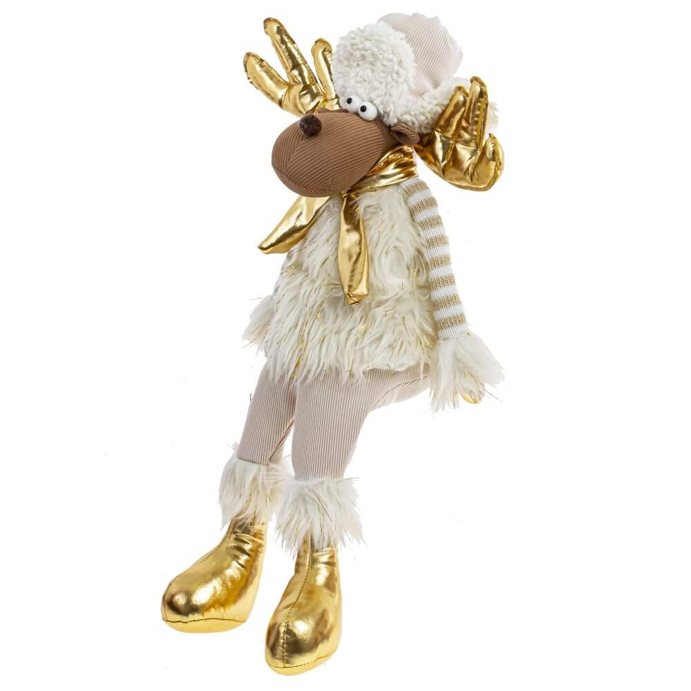 REMECO COLLECTION Игрушка набивная 813434 Олень крем/золото 38Х16Х32/58см 