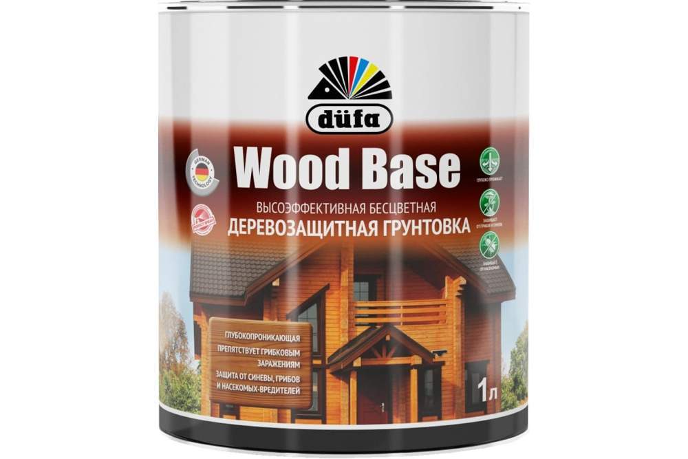 Грунт <b>Dufa</b> Wood Base с биоцидом бесцветная д/защиты древесины 1л