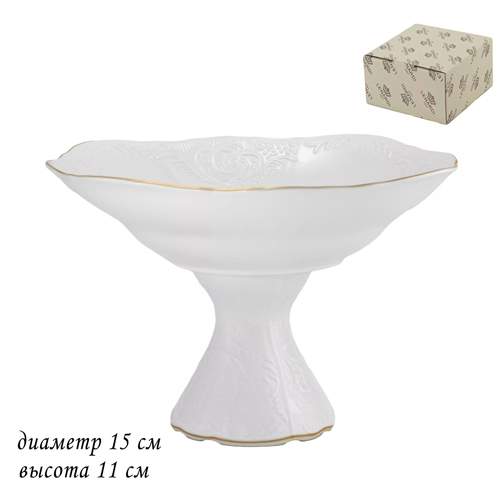 LENARDI Maria Gold Конфетница 226-027 d15см/h11см на ножке 