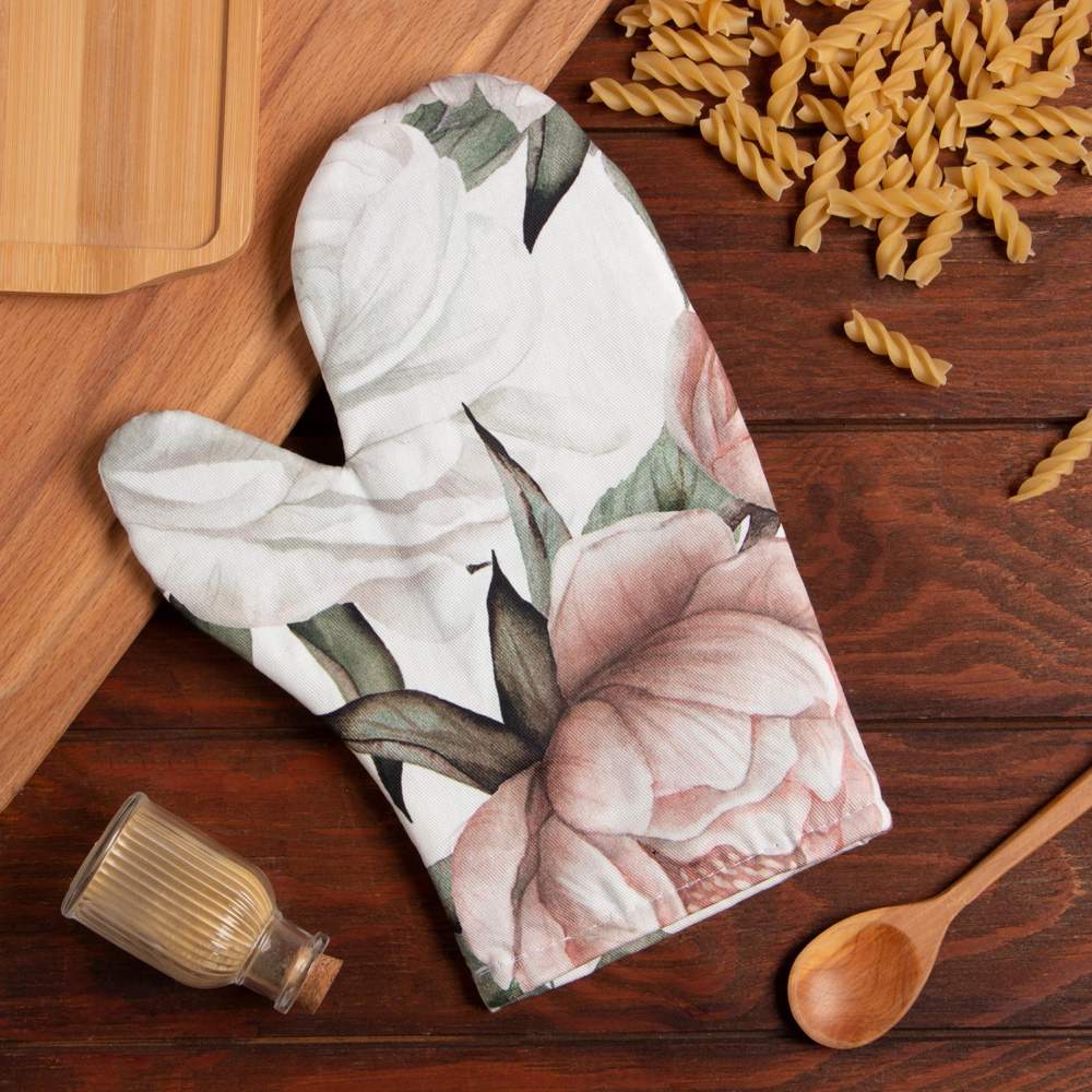 ЭТЕЛЬ Пионы Варежка-прихватка 20х27см саржа,100% хлопок 250г/м2 5376626