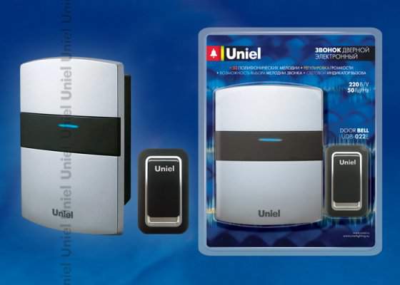 Звонок электронный UDB-022E-R1T1-32S-SL, серебристый