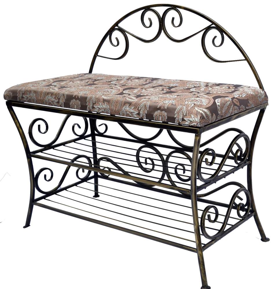 МЕТАЛЛ-ДЕКОР Обувница-Банкетка №548 2-ух ярусная h50*80*35см